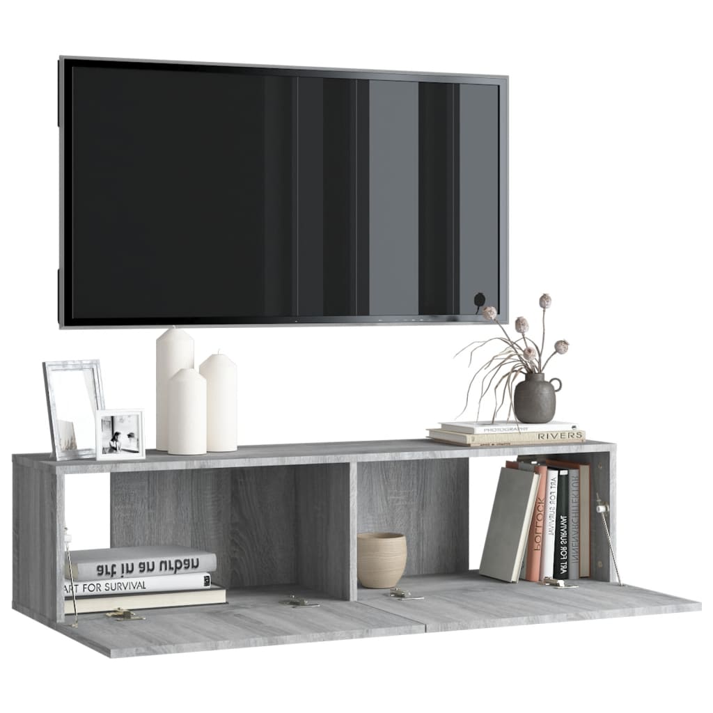 TV wall cabinet gray Sonoma 120x30x30 cm wood-based material