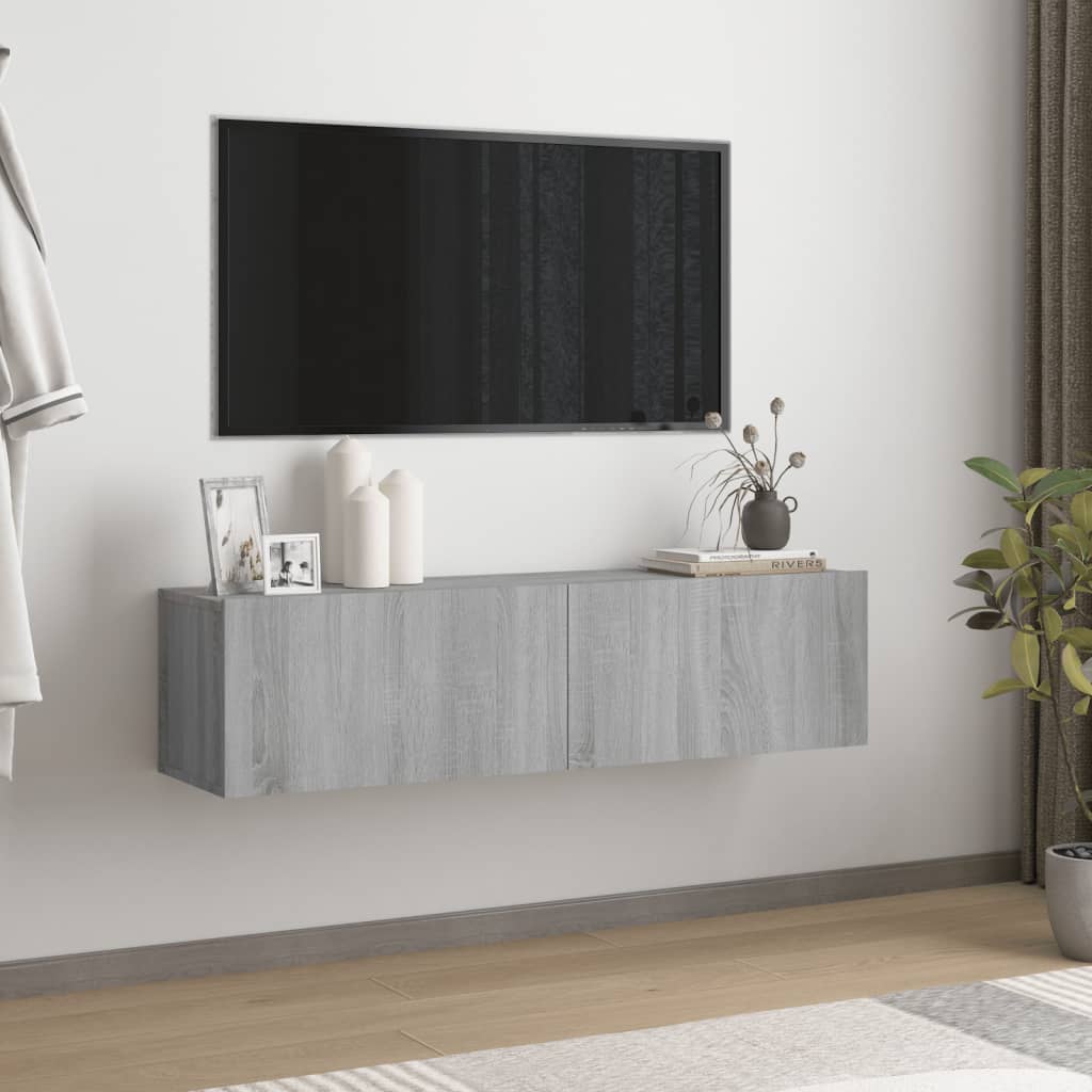 TV wall cabinet gray Sonoma 120x30x30 cm wood-based material