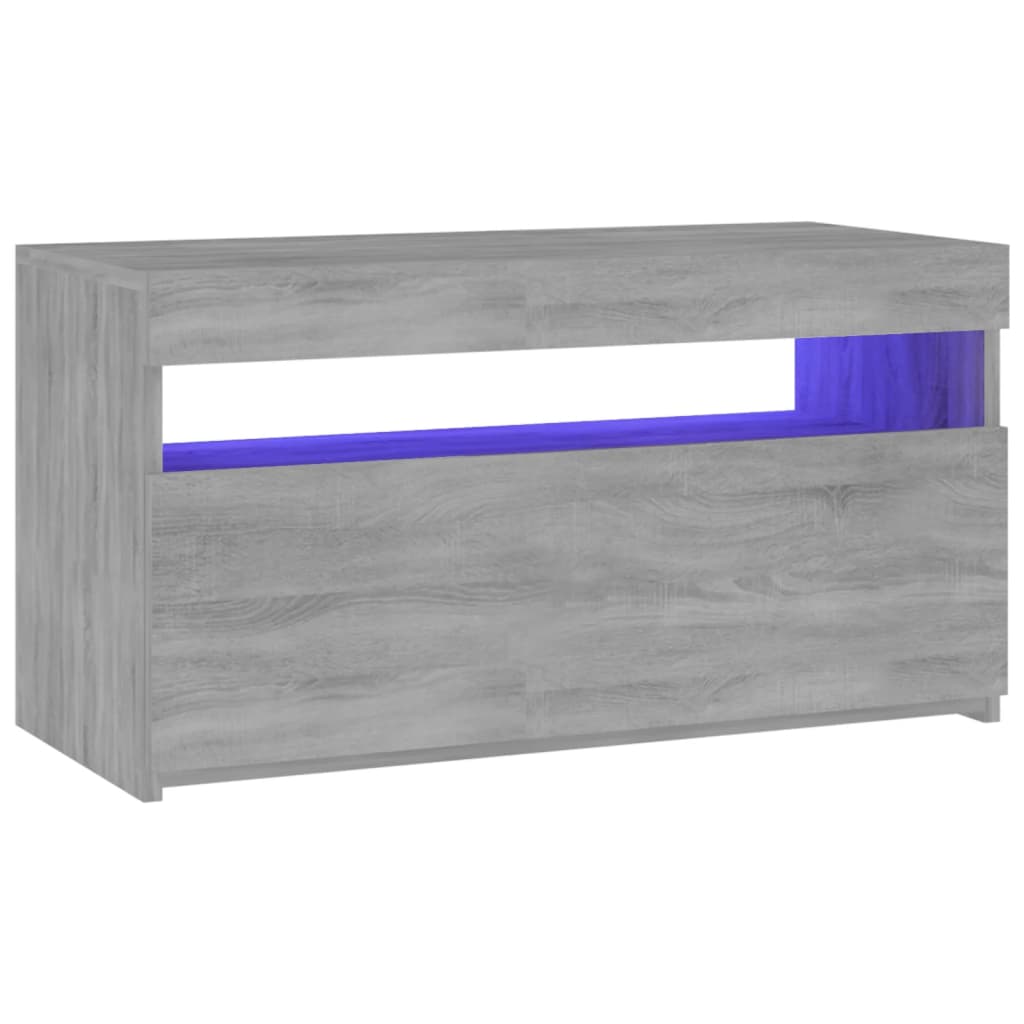 Meuble TV avec lumières LED Gris Sonoma 75x35x40 cm