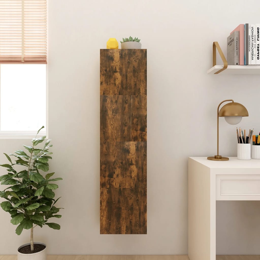 TV wall cabinets 4 pieces smoked oak 30.5x30x30 cm
