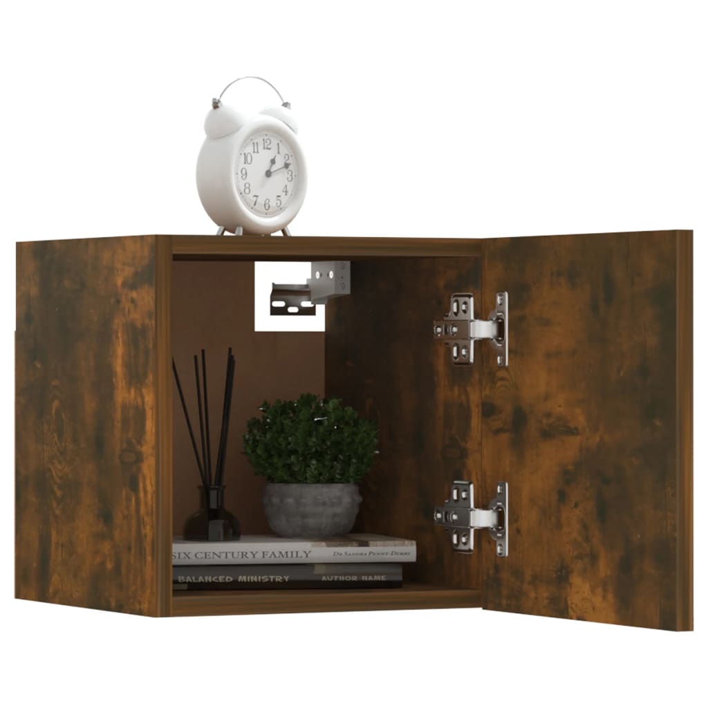 TV wall cabinets 4 pieces smoked oak 30.5x30x30 cm