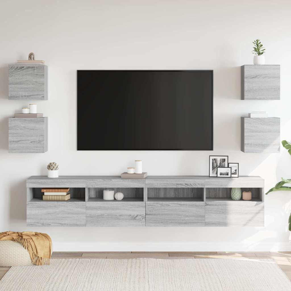 TV-Wandschränke 4 Stk. Grau Sonoma 30,5x30x30 cm