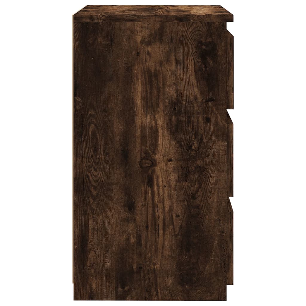 Bedside table smoked oak 40x35x62.5 cm wood material