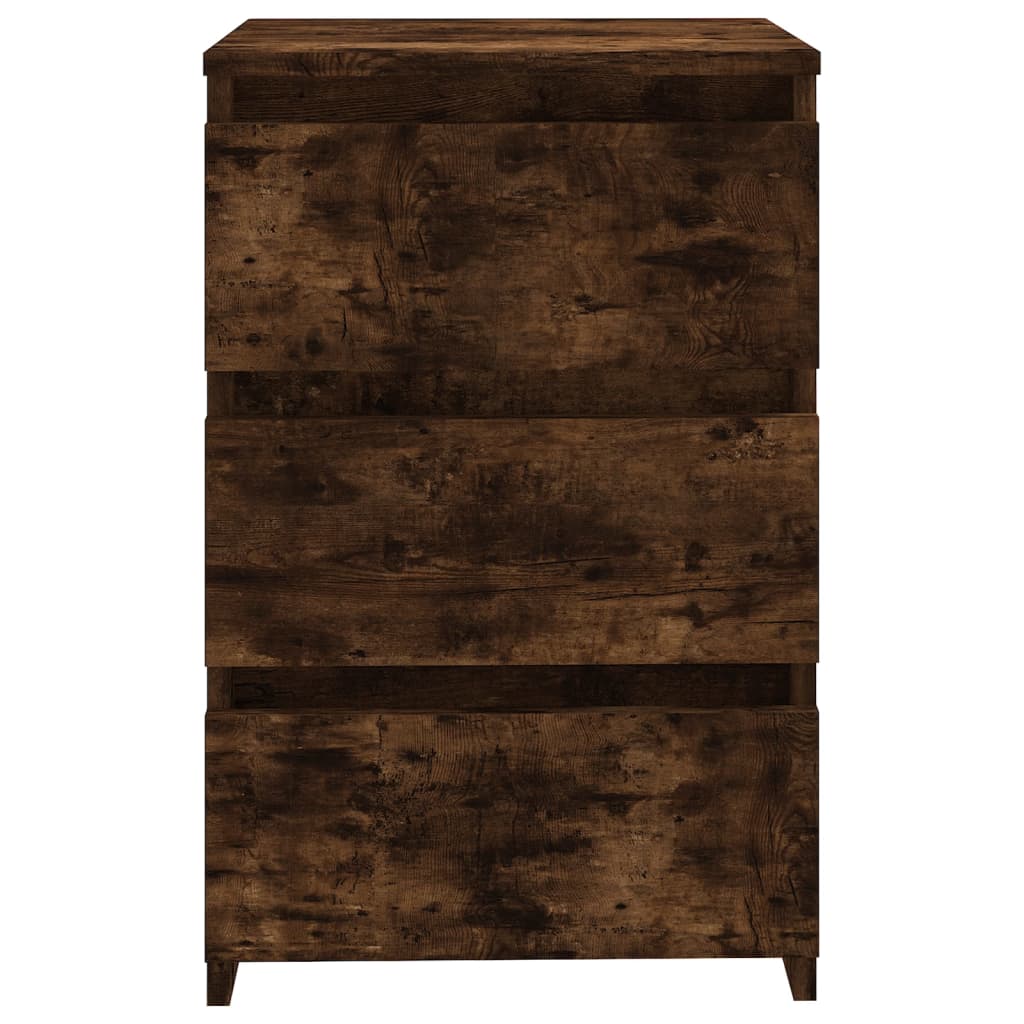 Tables de chevet, lot de 2, chêne fumé, dimensions 40 x 35 x 62,5 cm.