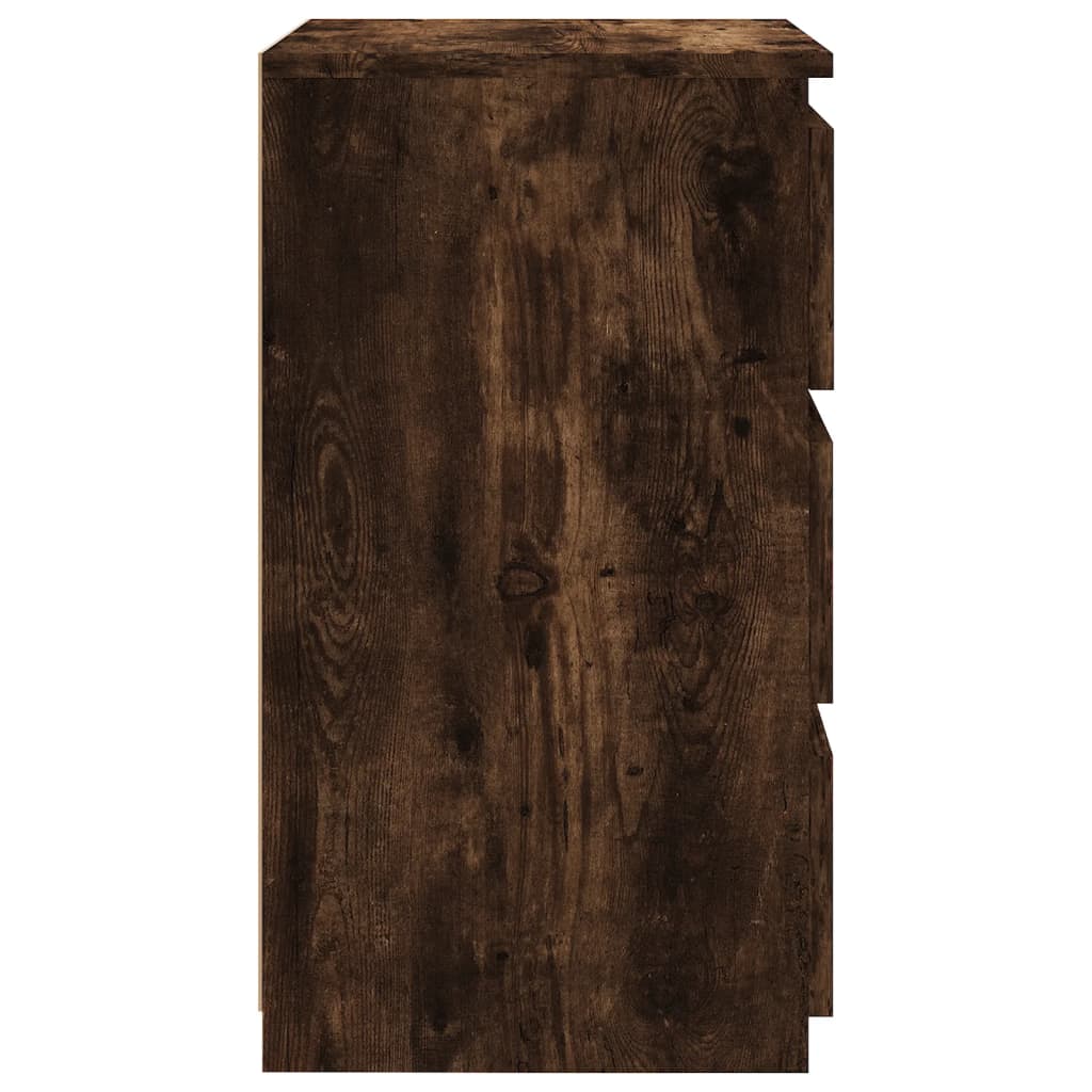 Tables de chevet, lot de 2, chêne fumé, dimensions 40 x 35 x 62,5 cm.