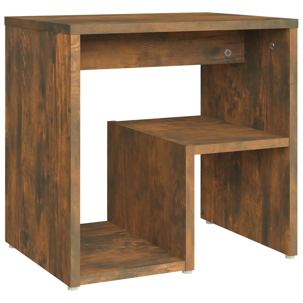 Bedside table smoked oak 40x30x40 cm wood material