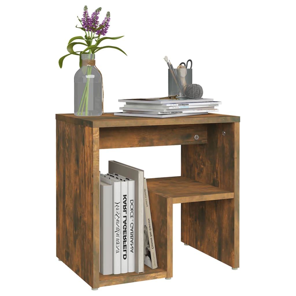 Bedside table smoked oak 40x30x40 cm wood material
