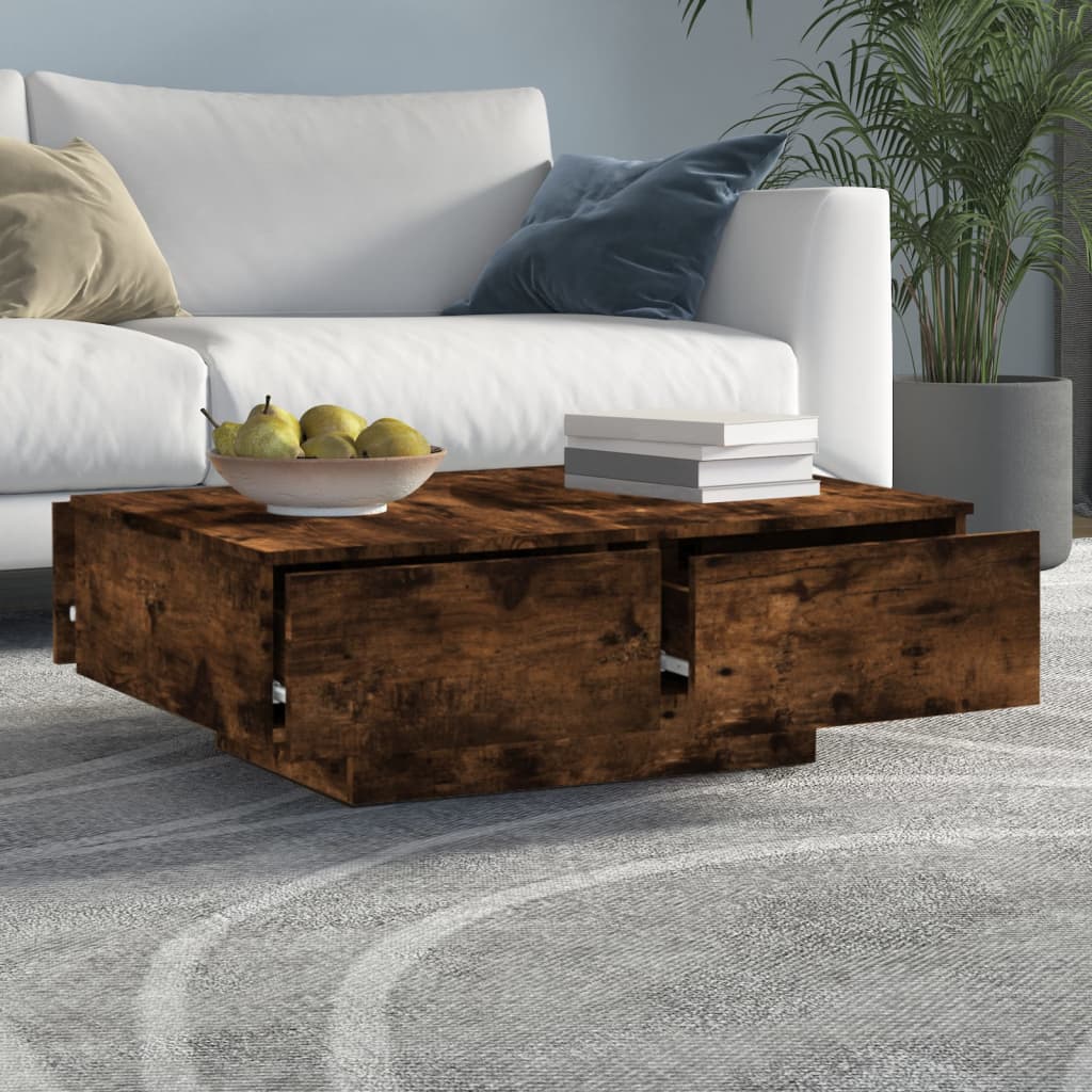 Coffee table smoked oak 90x60x31 cm wood material