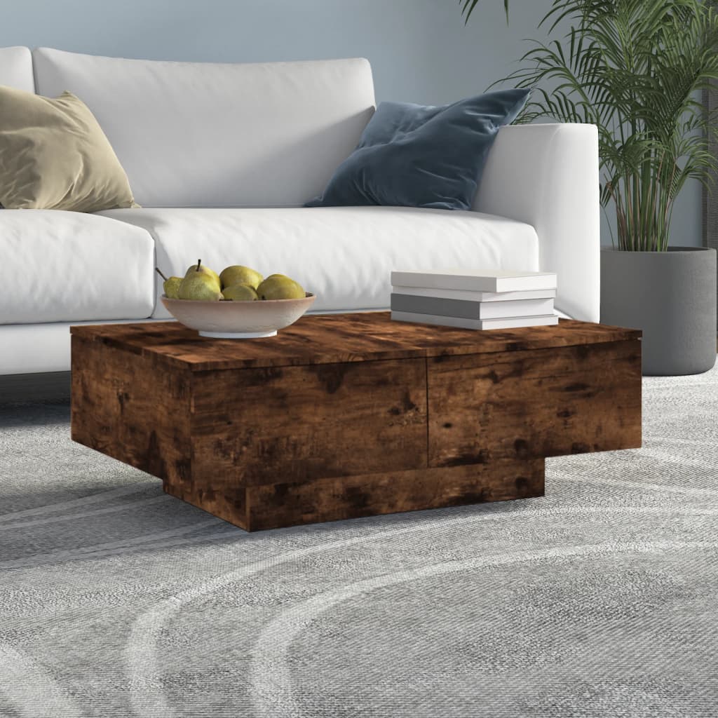 Coffee table smoked oak 90x60x31 cm wood material