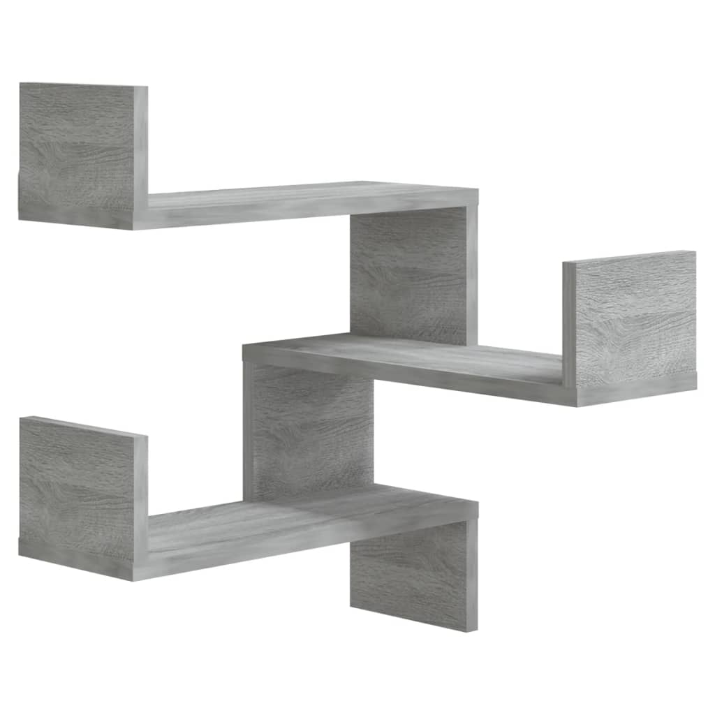 Wall Corner Shelf Gray Sonoma 40x40x50 cm Wood Material