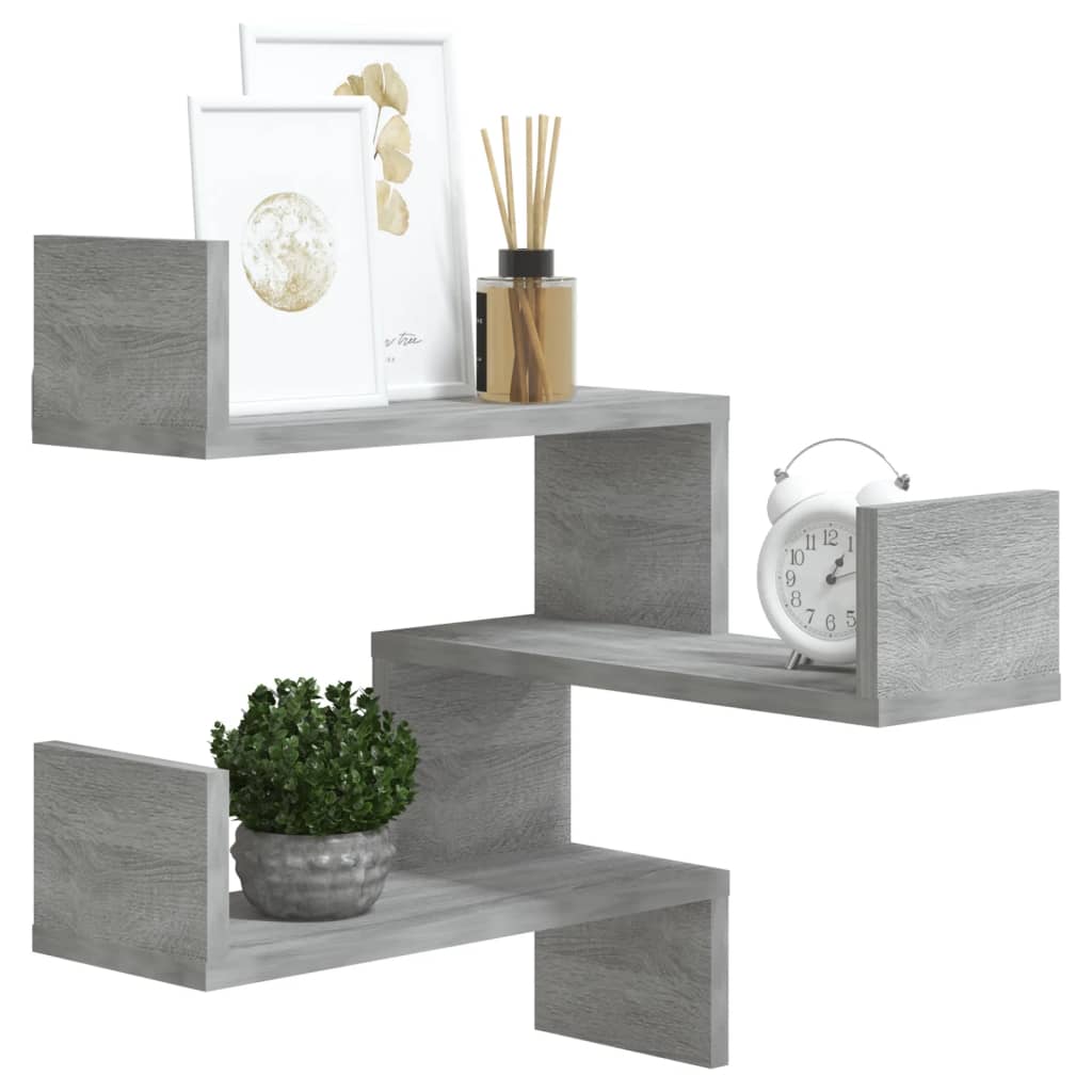 Wall Corner Shelf Gray Sonoma 40x40x50 cm Wood Material
