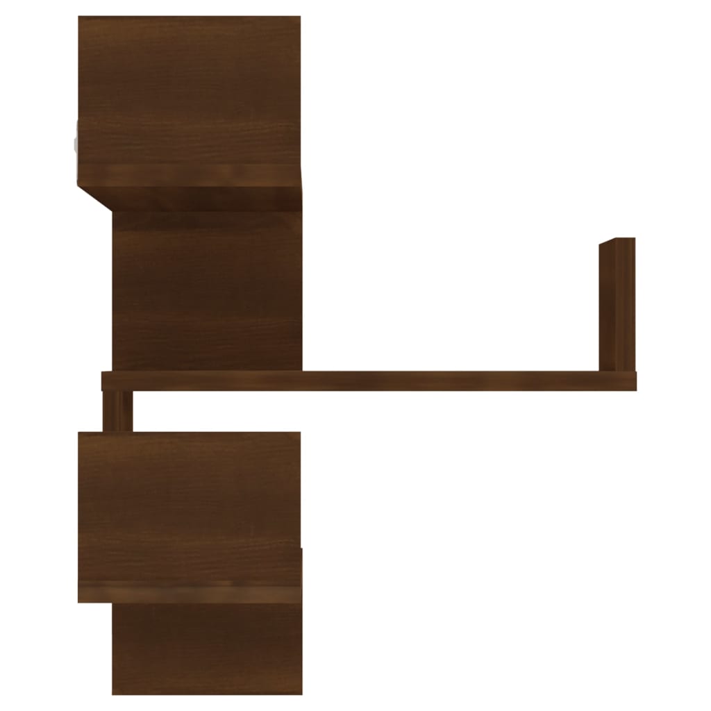 Wall Corner Shelf Brown Oak Look 40x40x50 cm Wood Material