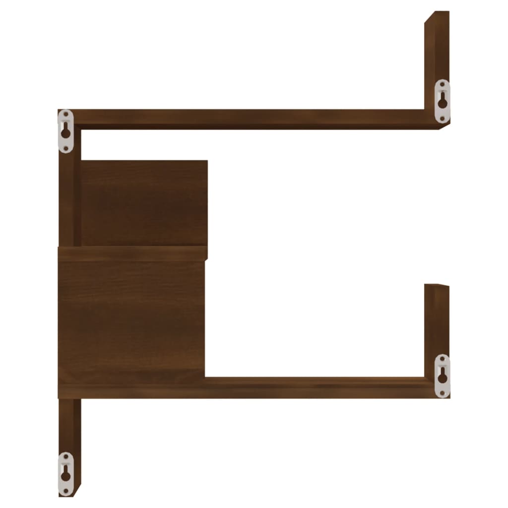 Wall Corner Shelf Brown Oak Look 40x40x50 cm Wood Material