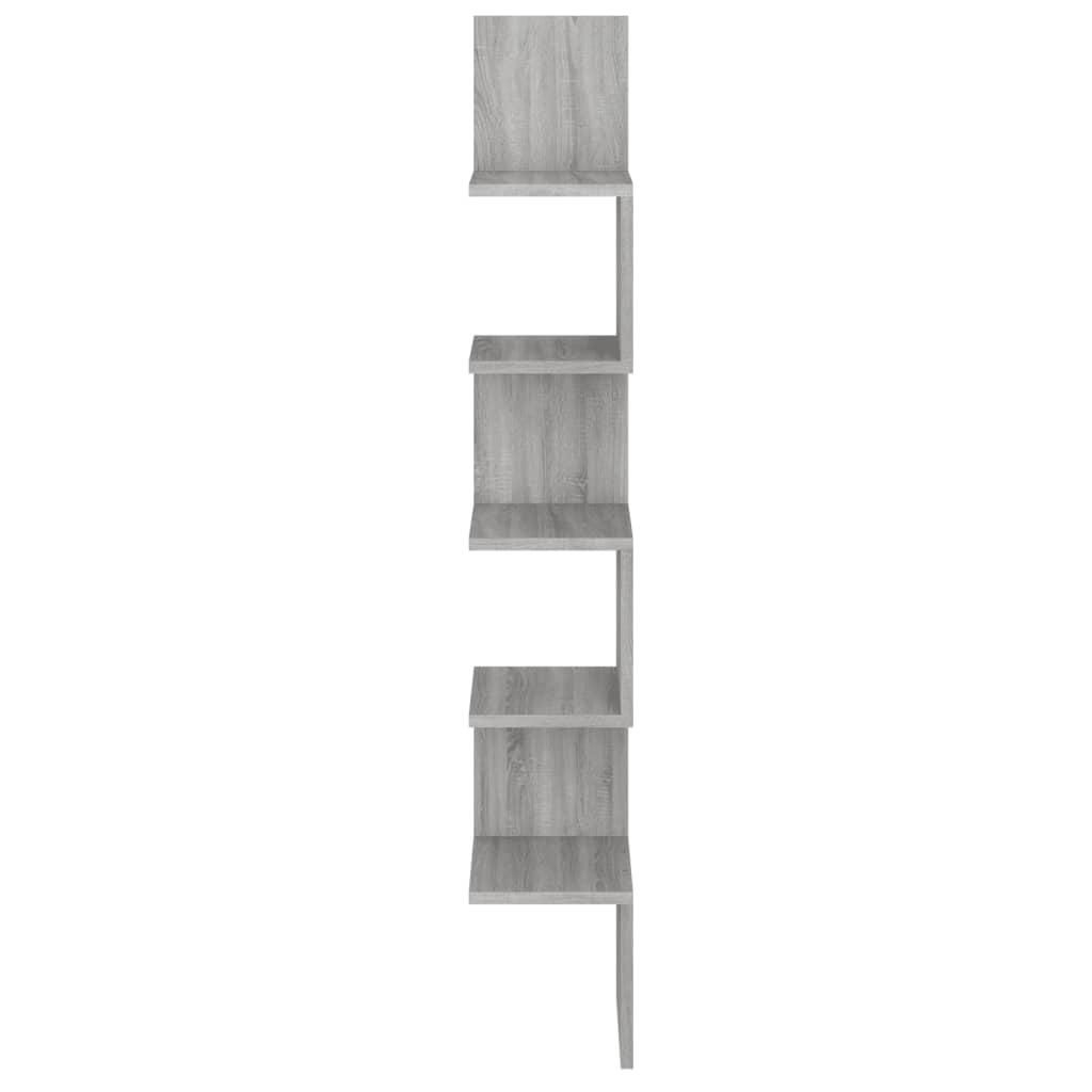 Wall Corner Shelf Gray Sonoma 20x20x127.5 cm Wood Material