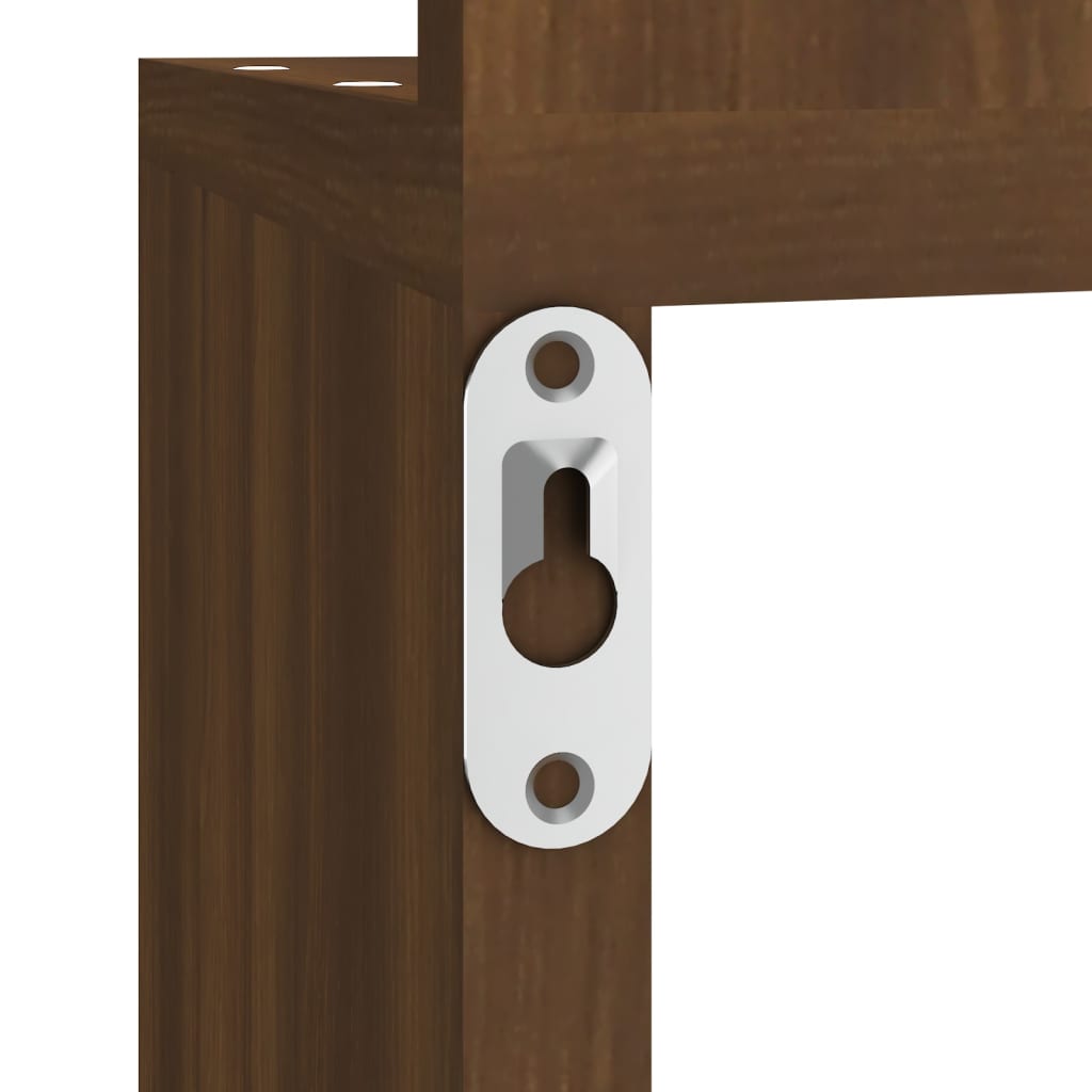 Wall Corner Shelf Brown Oak Look 20x20x127.5 cm Wood Material