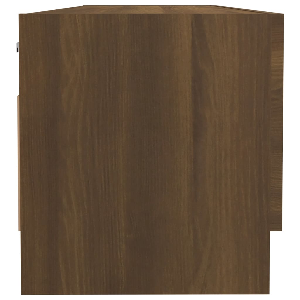 Armoire aspect chêne brun 100x32,5x35 cm matériau bois