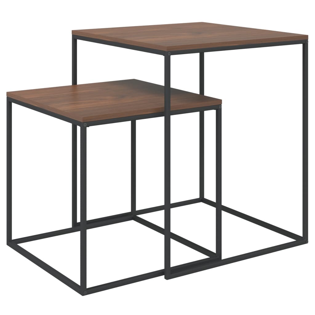 Ensemble de 2 tables basses en bois et métal