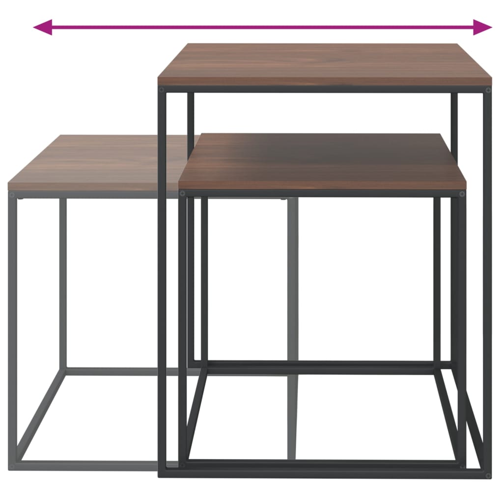 Ensemble de 2 tables basses en bois et métal