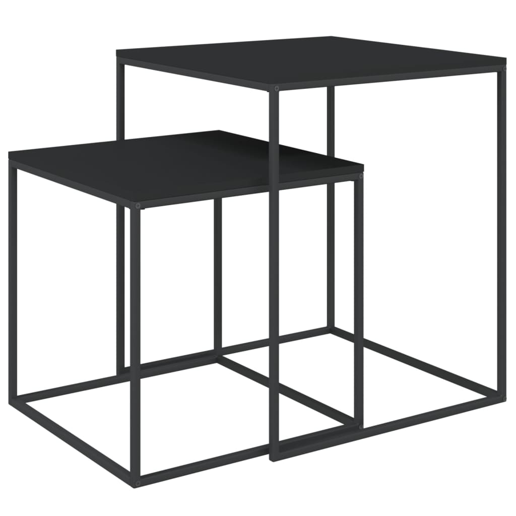 Ensemble de 2 tables basses en bois et métal