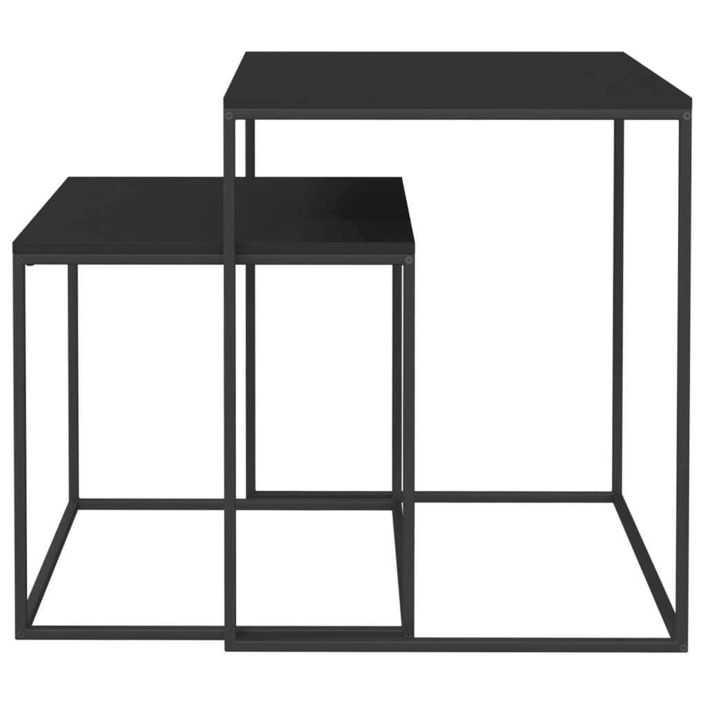 Ensemble de 2 tables basses en bois et métal