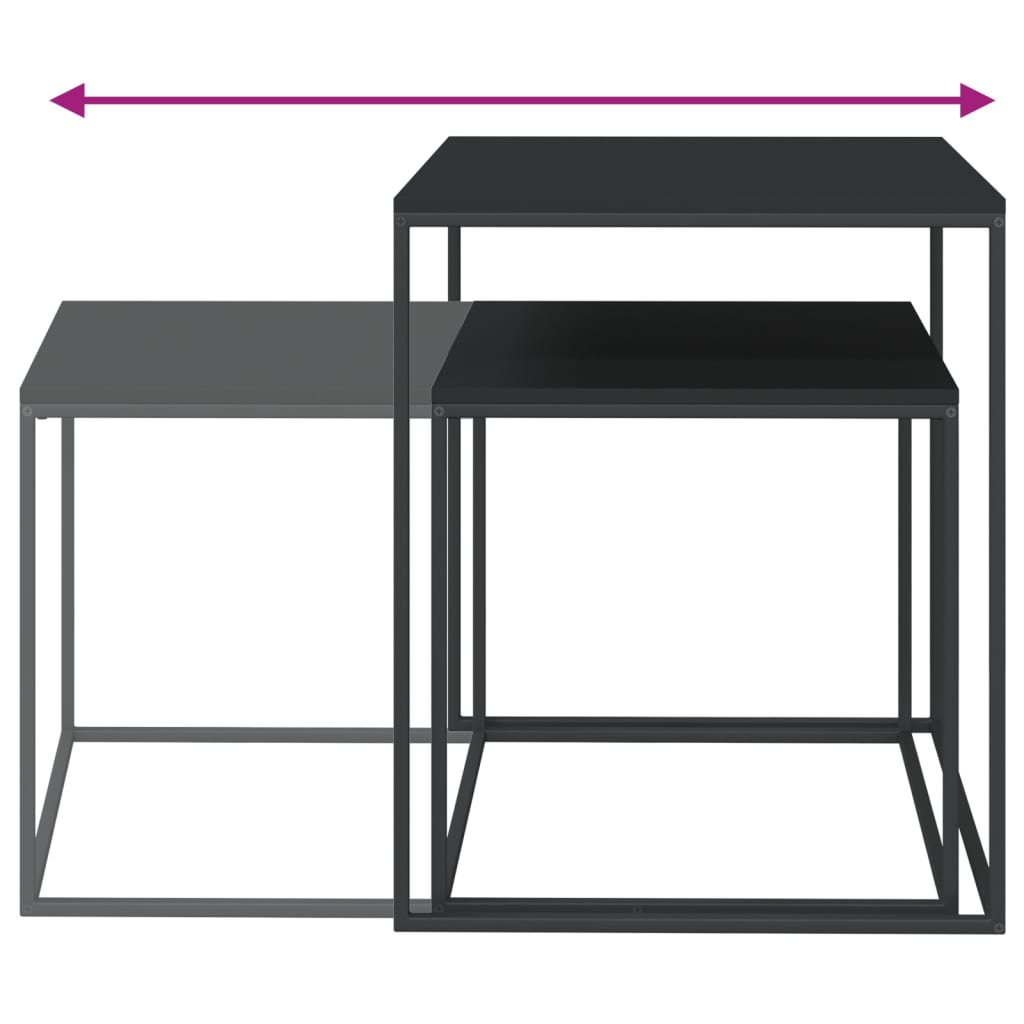 Ensemble de 2 tables basses en bois et métal