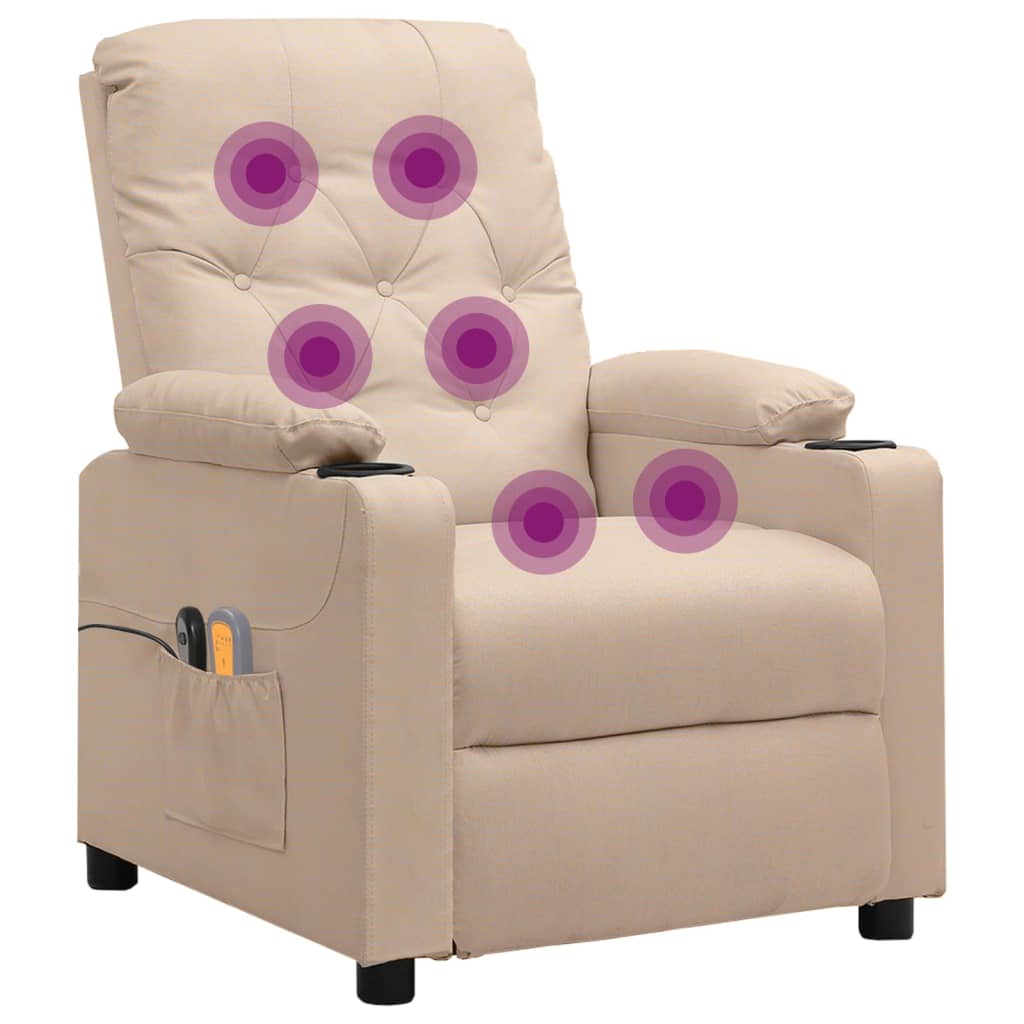 Massagesessel Elektrisch Creme Stoff