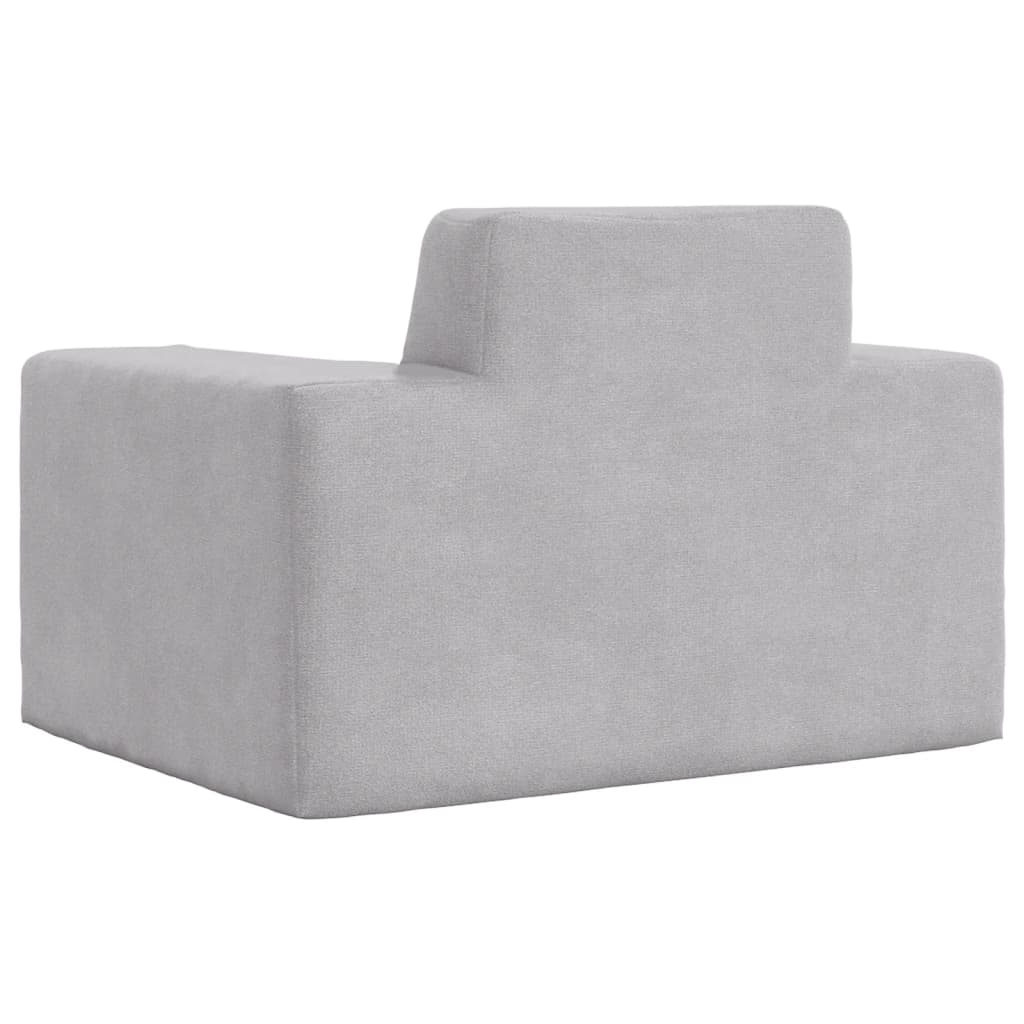 Canapé enfant gris clair en peluche douce