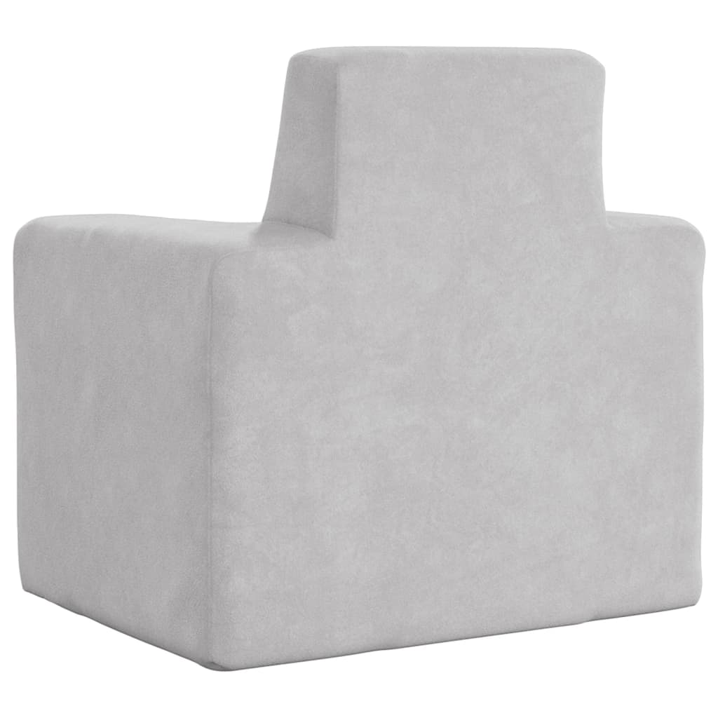 Canapé enfant gris clair en peluche douce