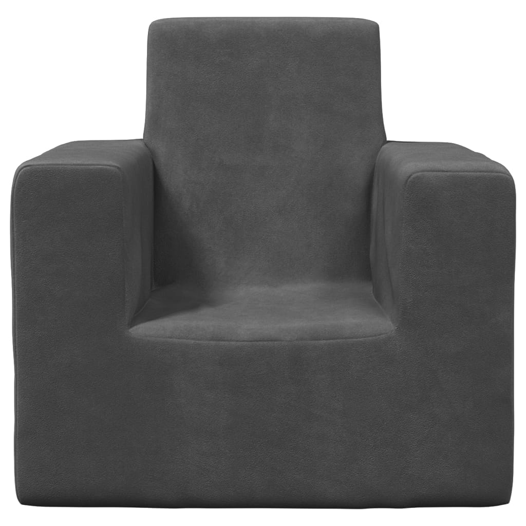 Canapé enfant anthracite en peluche douce