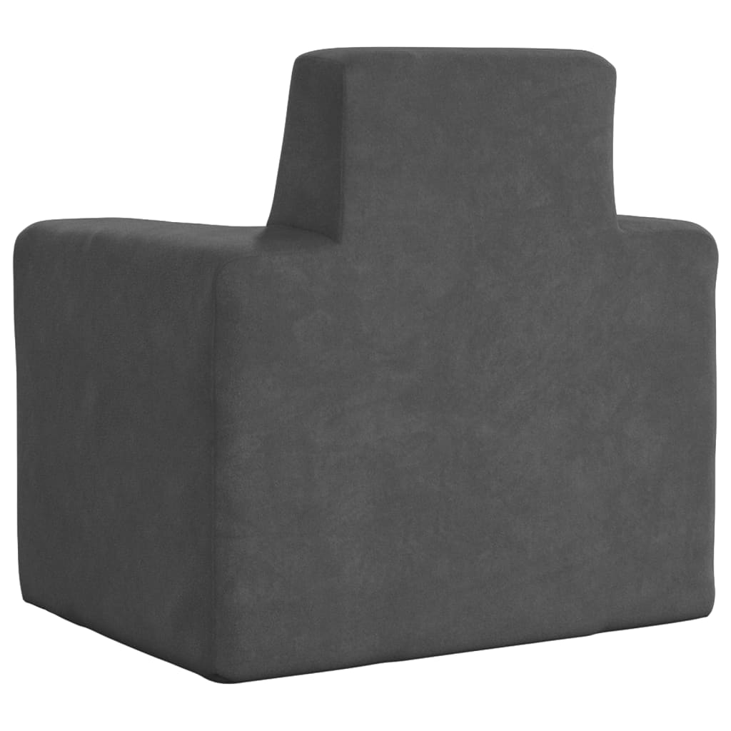 Canapé enfant anthracite en peluche douce
