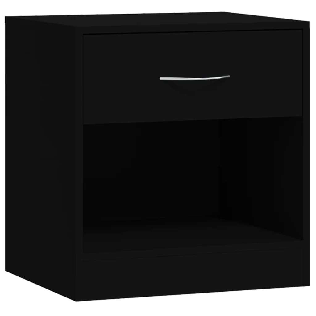 Bedside tables 2 pcs. with drawer black