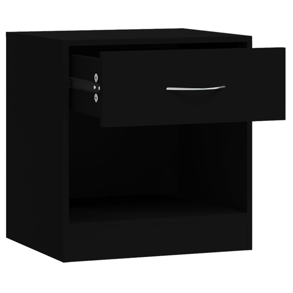 Bedside tables 2 pcs. with drawer black