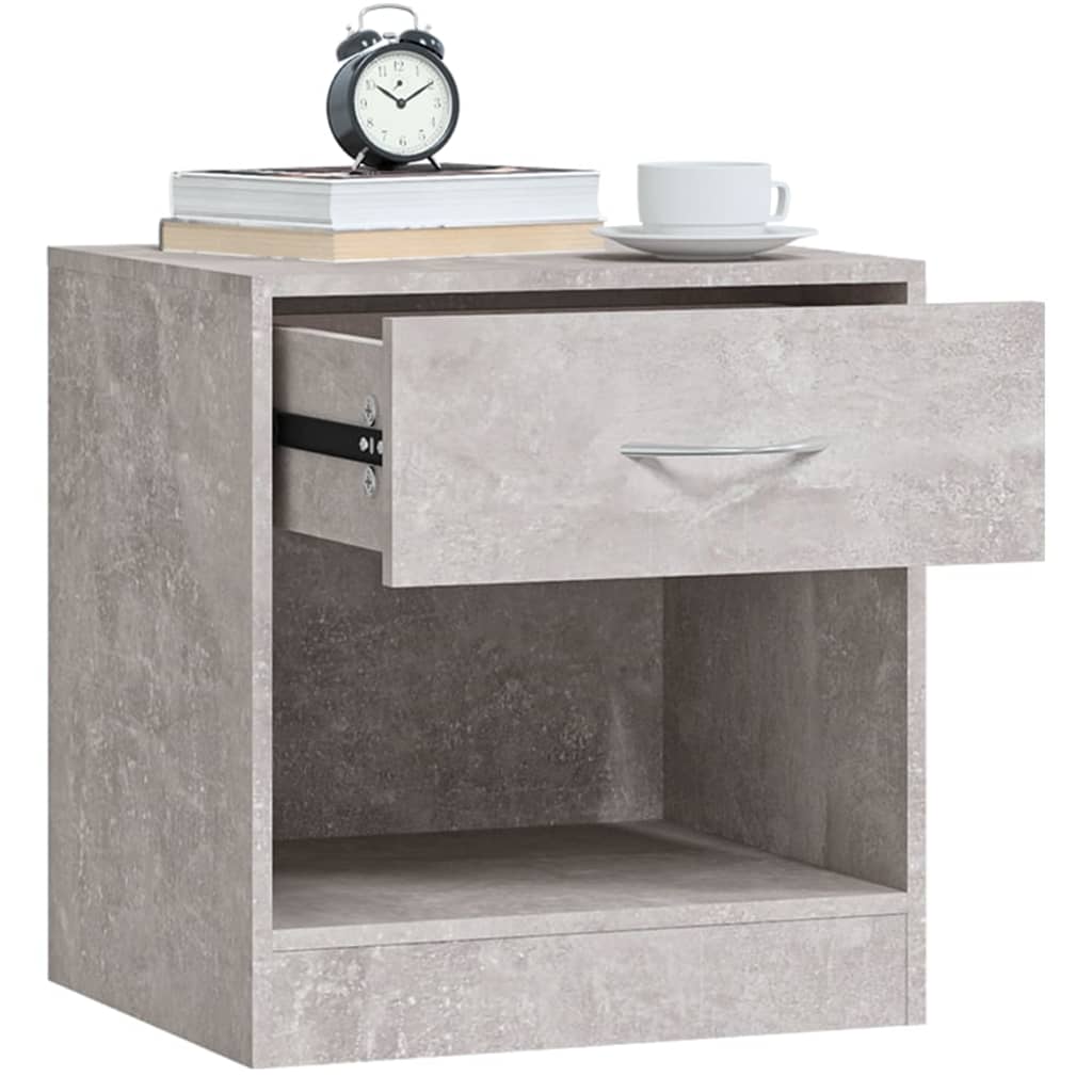 Tables de chevet 2 pièces avec tiroir gris béton