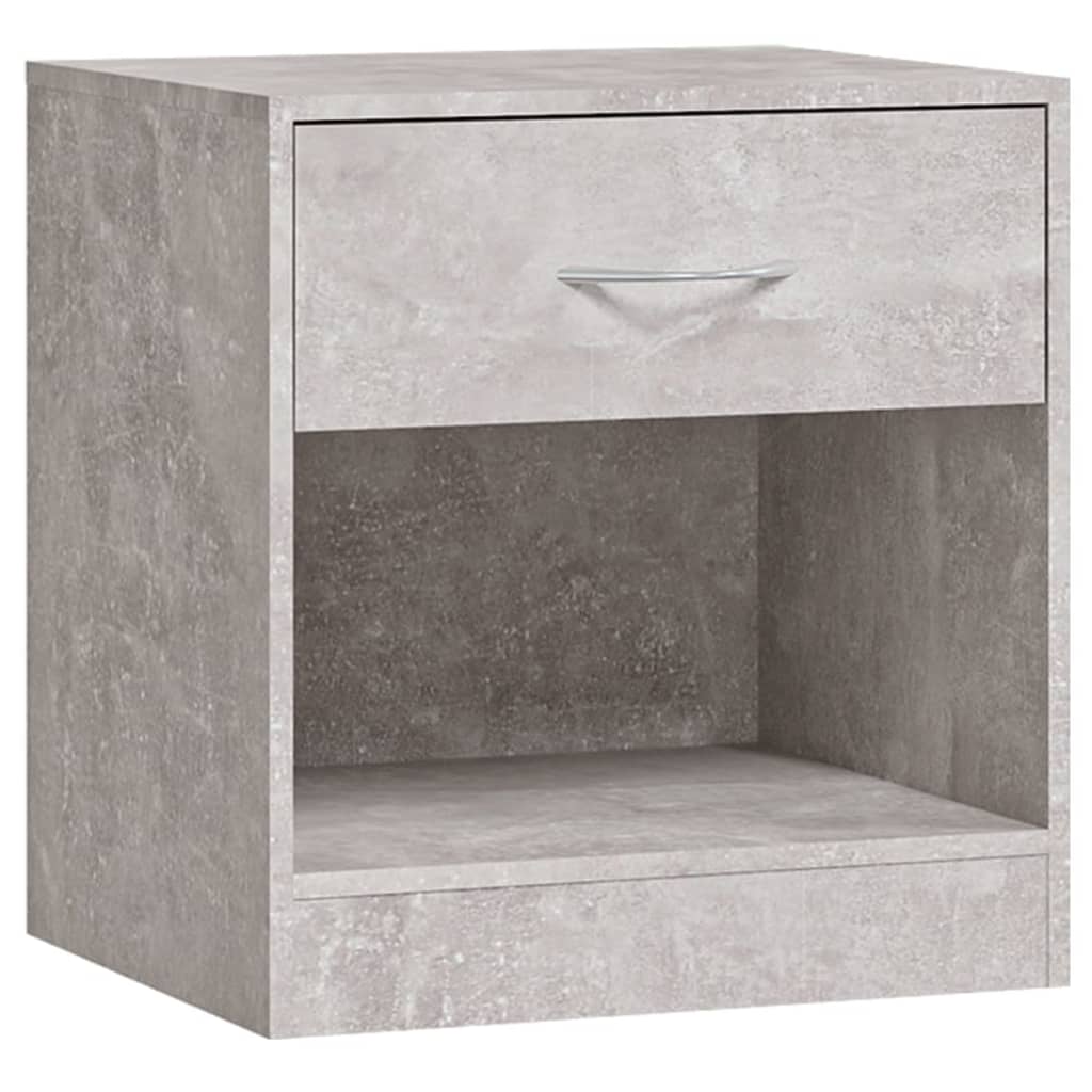 Tables de chevet 2 pièces avec tiroir gris béton