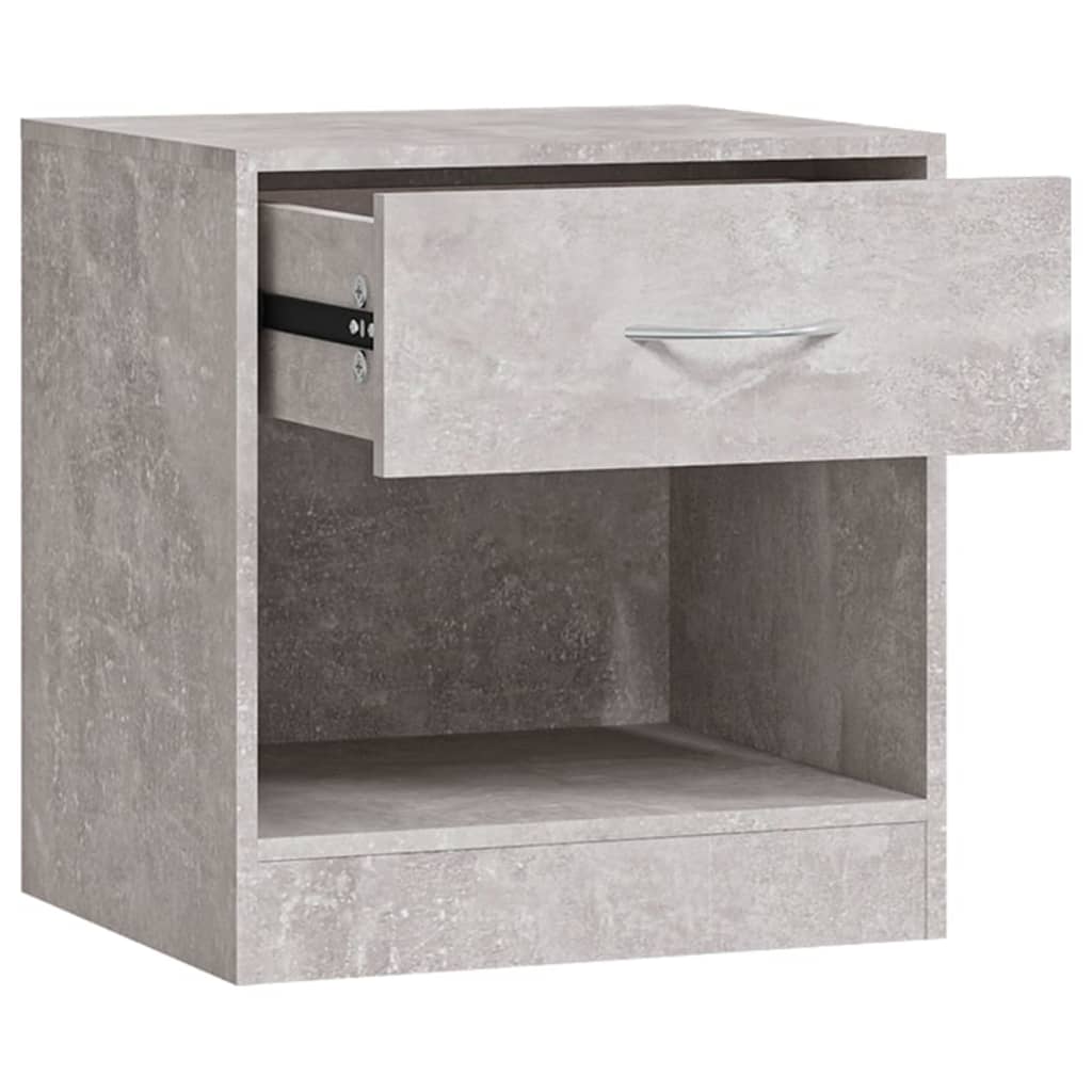 Tables de chevet 2 pièces avec tiroir gris béton