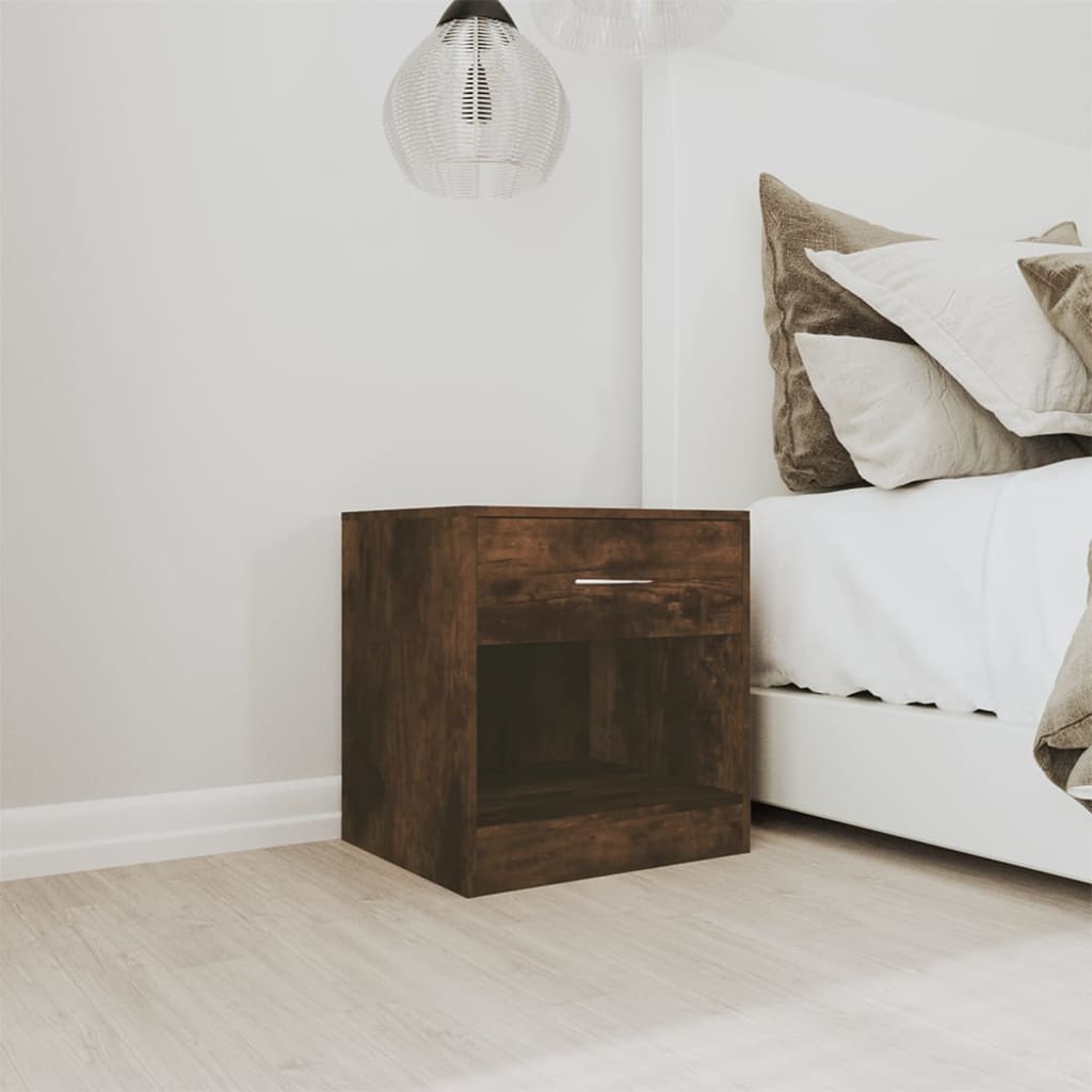 Bedside tables 2 pcs. with drawer smoked oak