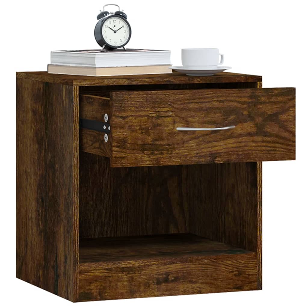 Bedside tables 2 pcs. with drawer smoked oak
