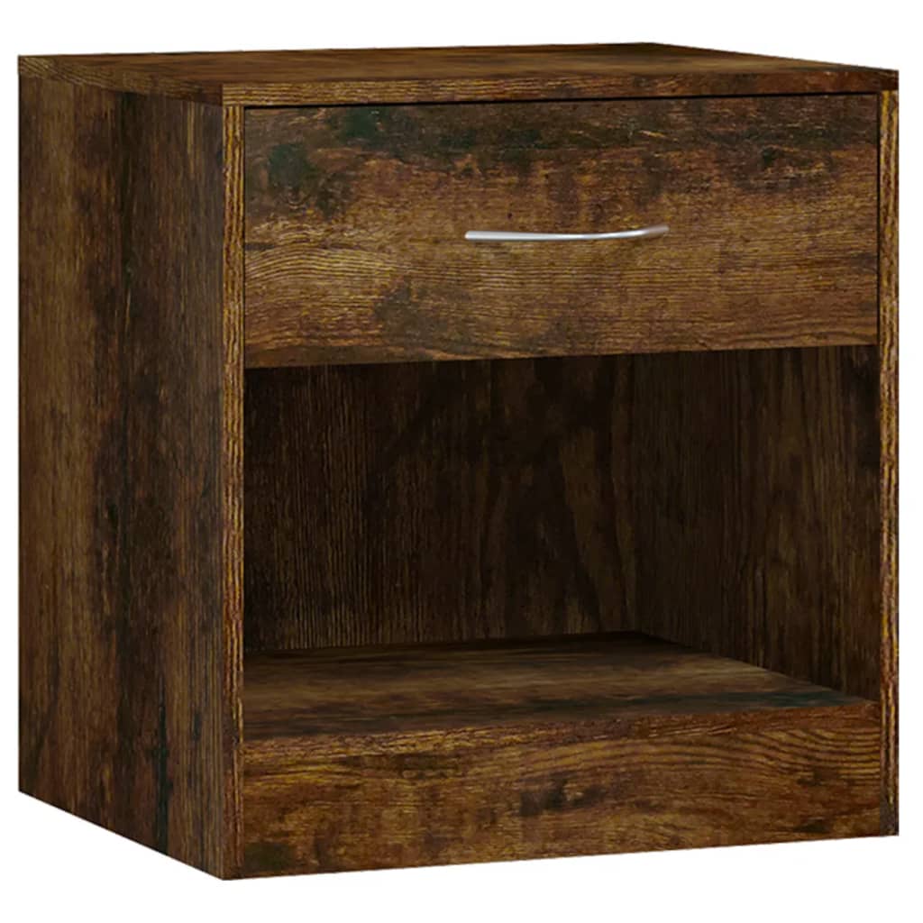 Bedside tables 2 pcs. with drawer smoked oak