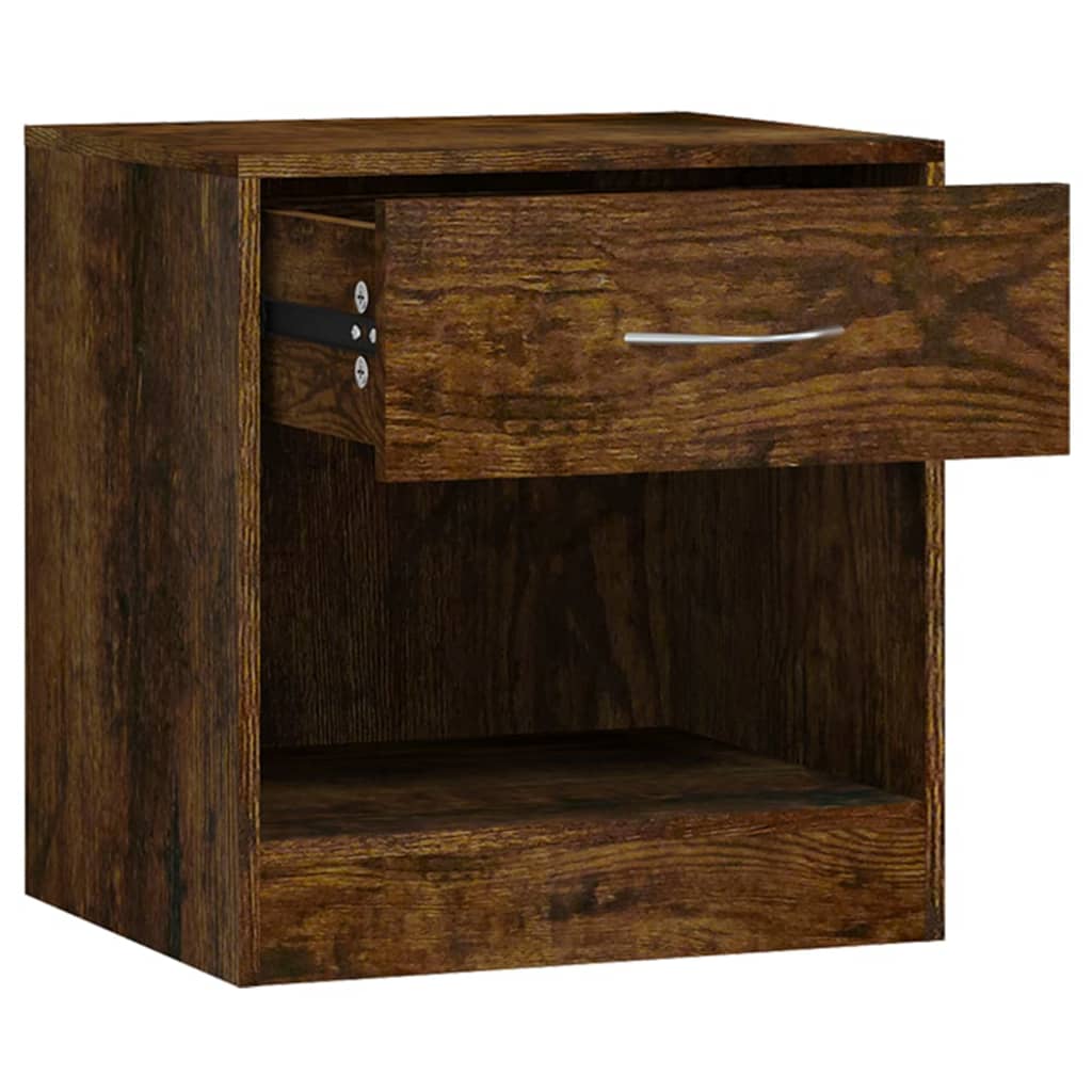 Bedside tables 2 pcs. with drawer smoked oak