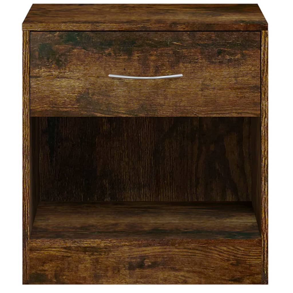 Bedside tables 2 pcs. with drawer smoked oak