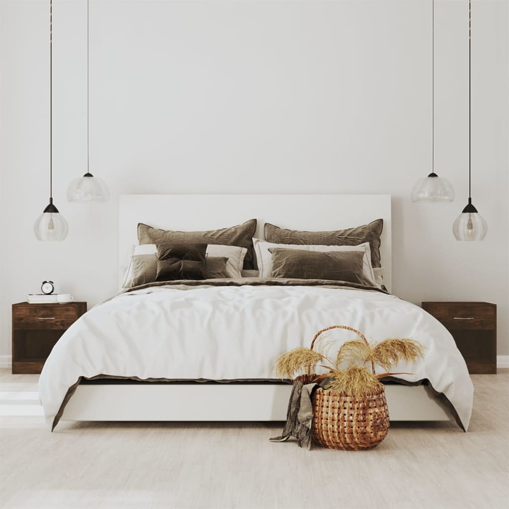 Bedside tables 2 pcs. with drawer smoked oak