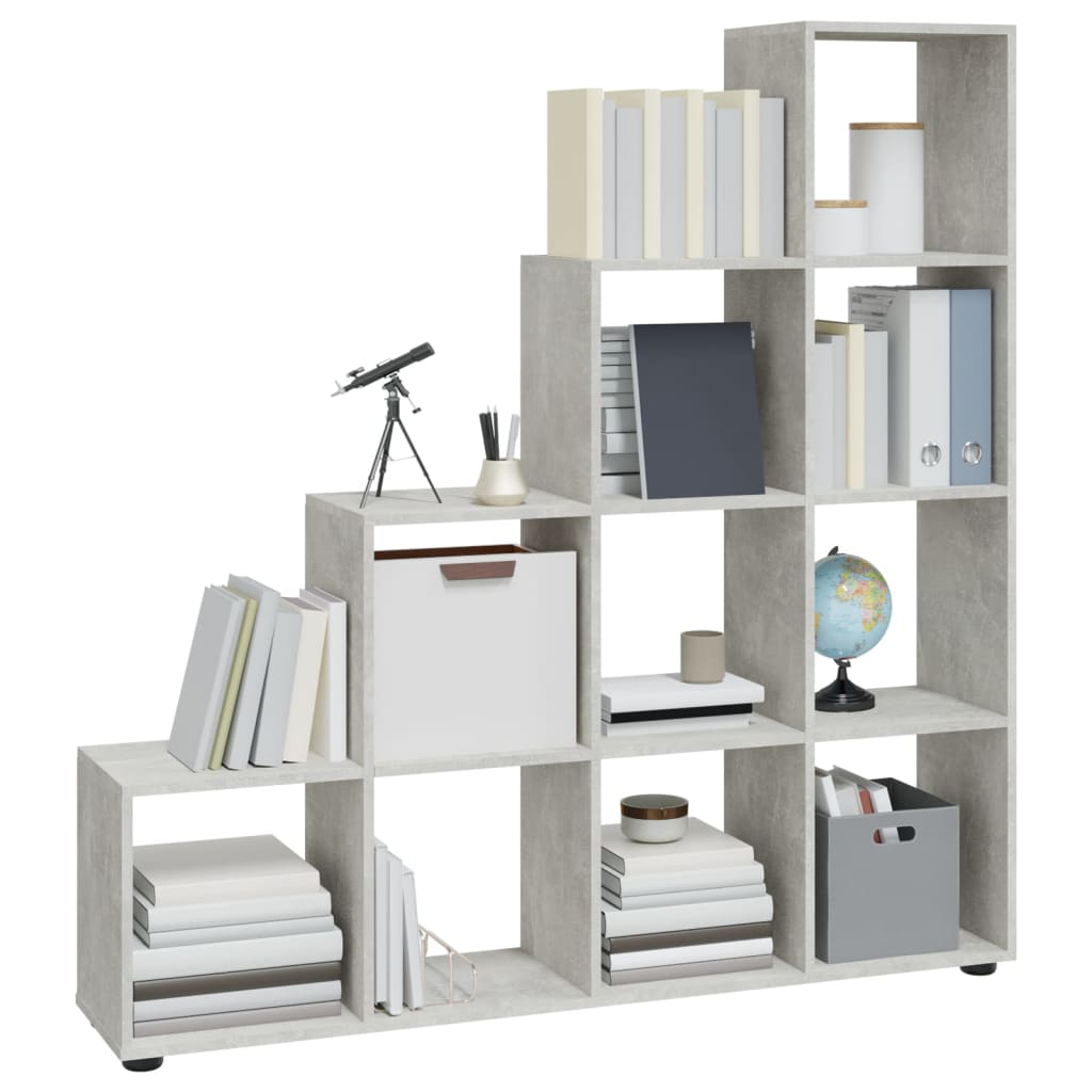 Staircase shelf concrete grey 142 cm wood material