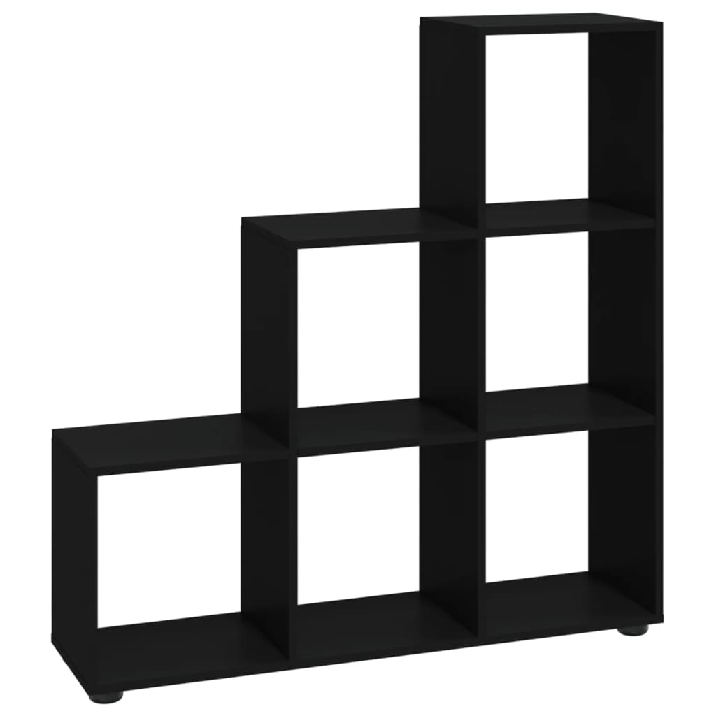 Étagère d'escalier noire 107 cm en bois
