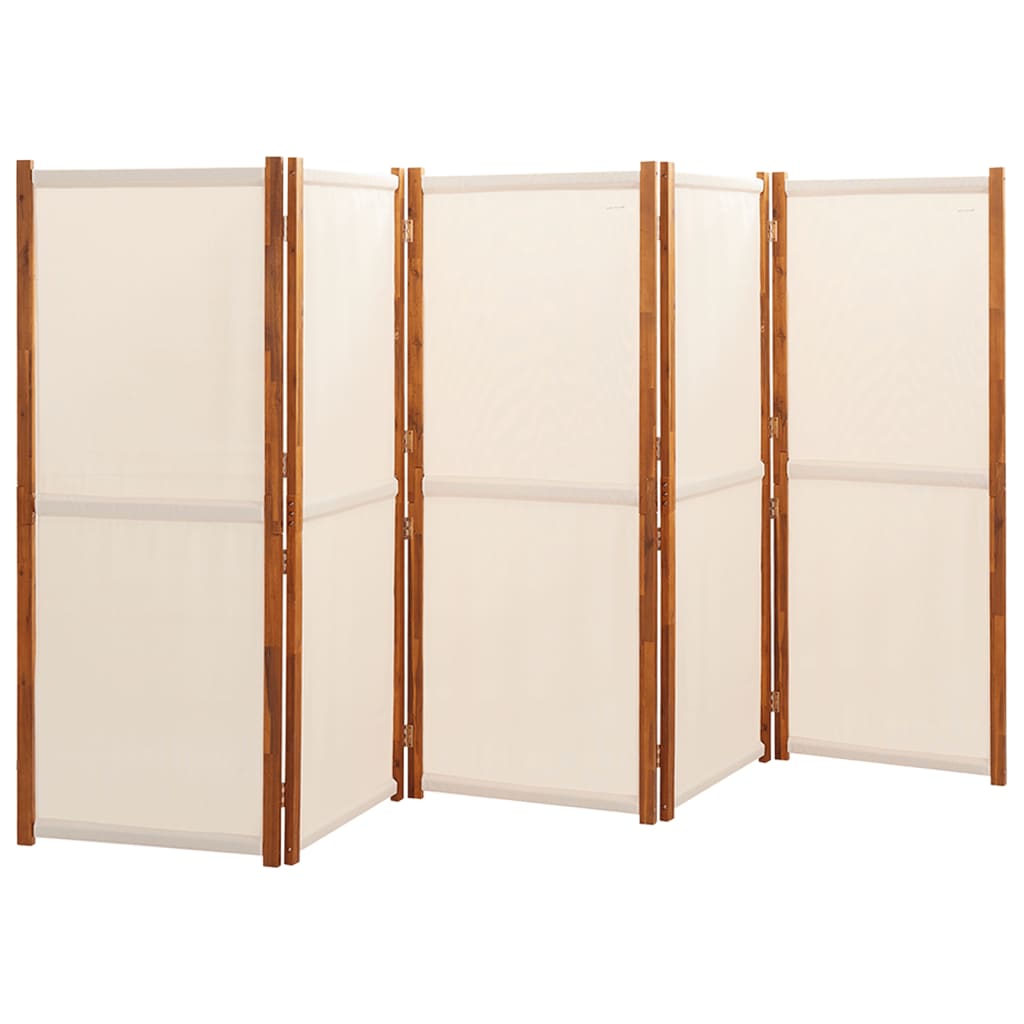 5-tlg. Raumteiler Cremeweiß 350x180 cm