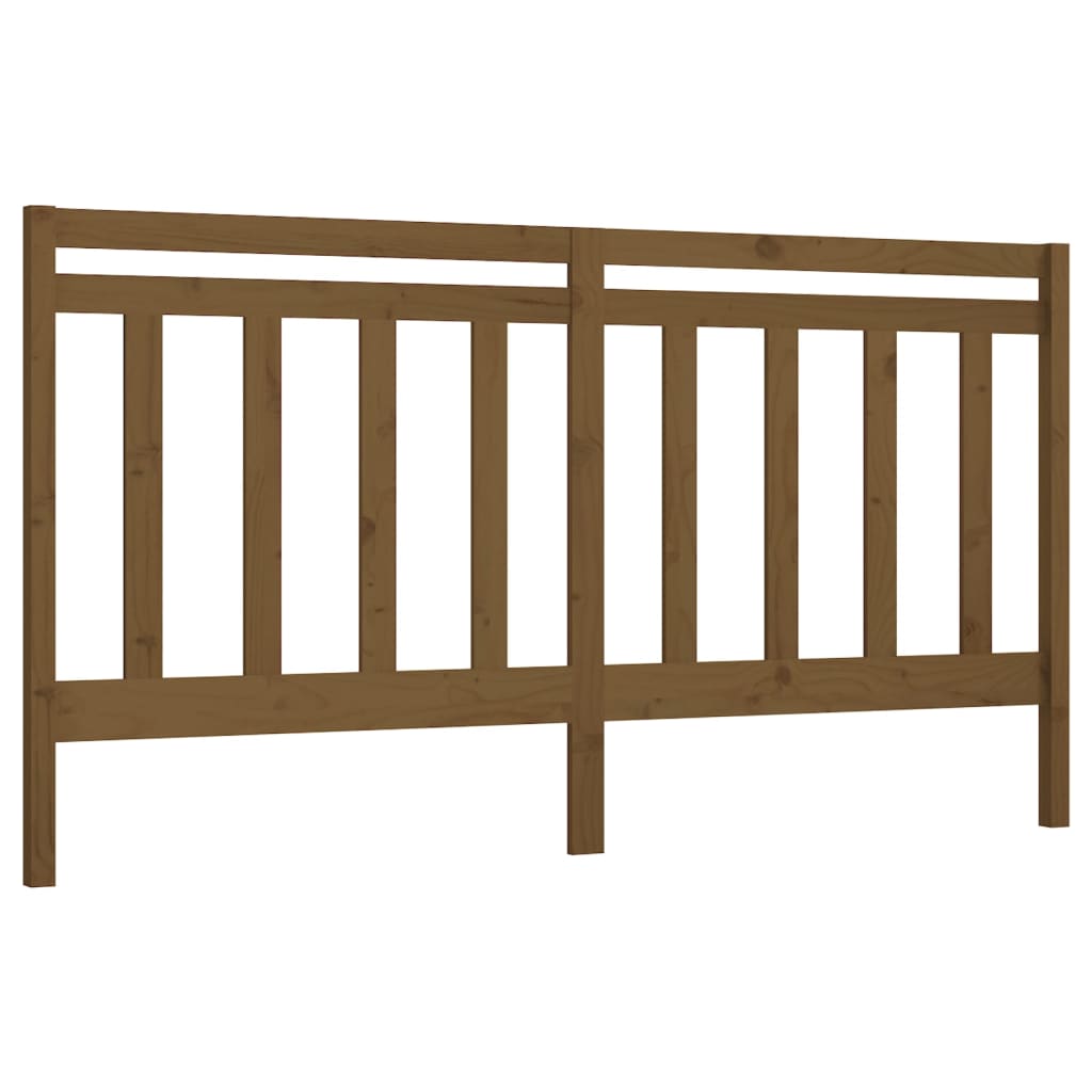 Bed headboard honey brown 206x4x100 cm solid pine wood