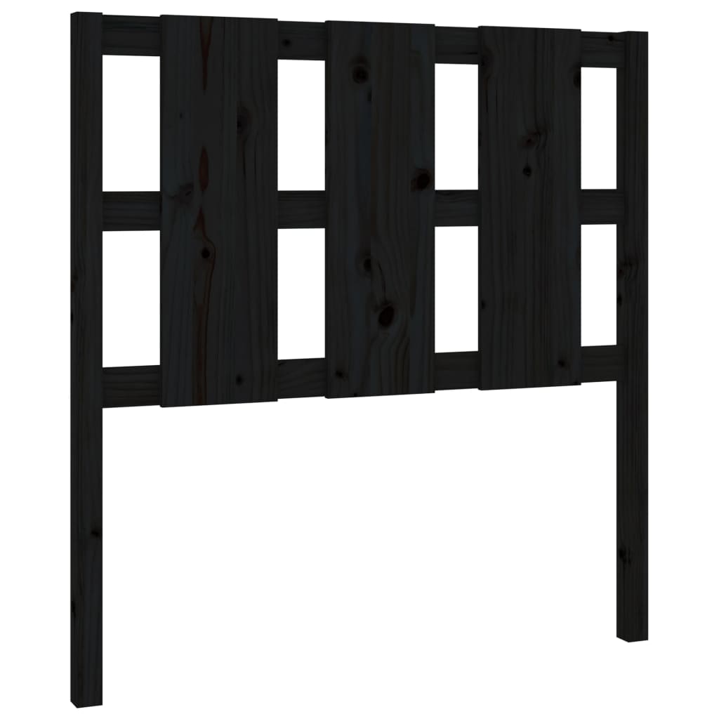 Bed Headboard Black 105.5x4x100 cm Solid Pine