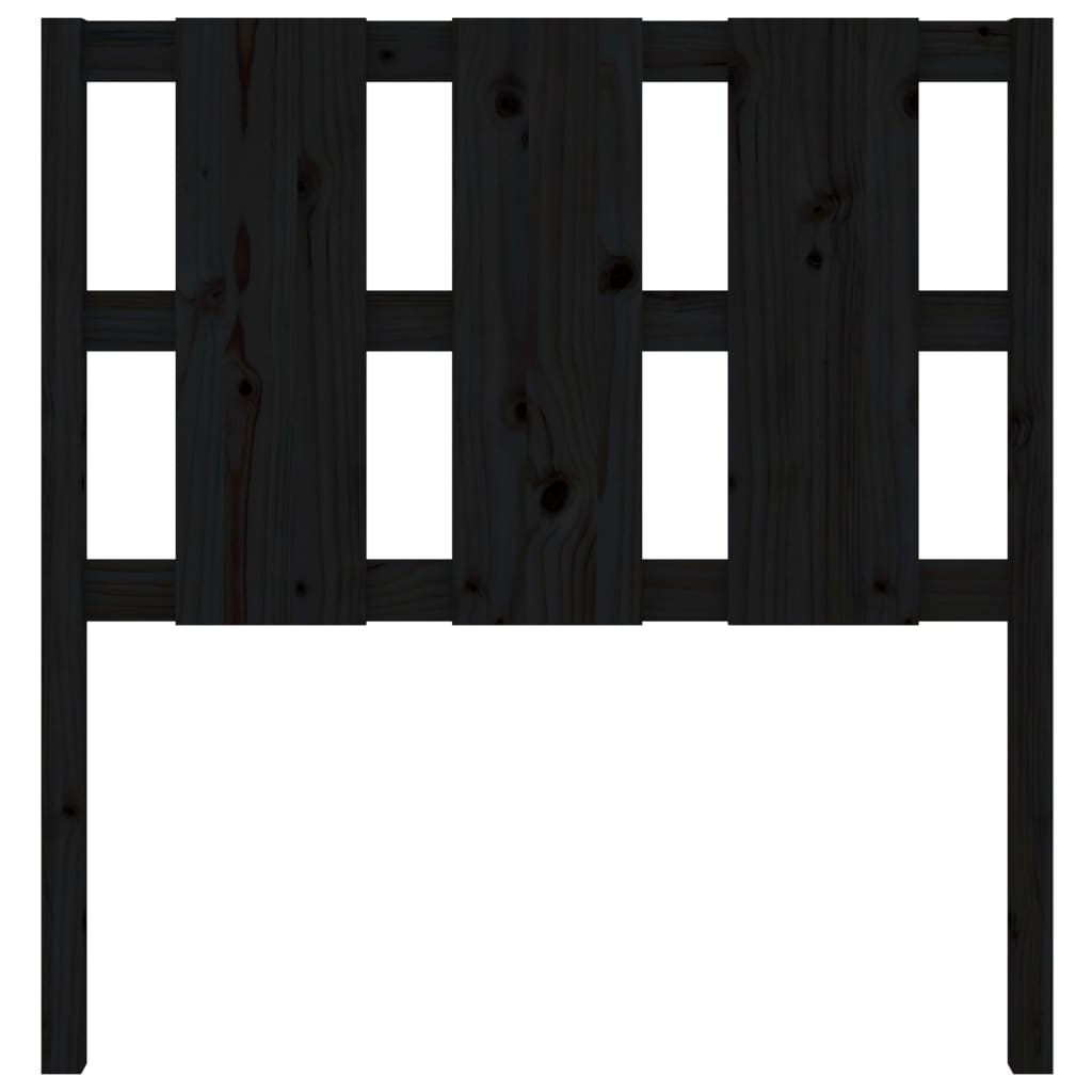 Bed Headboard Black 105.5x4x100 cm Solid Pine