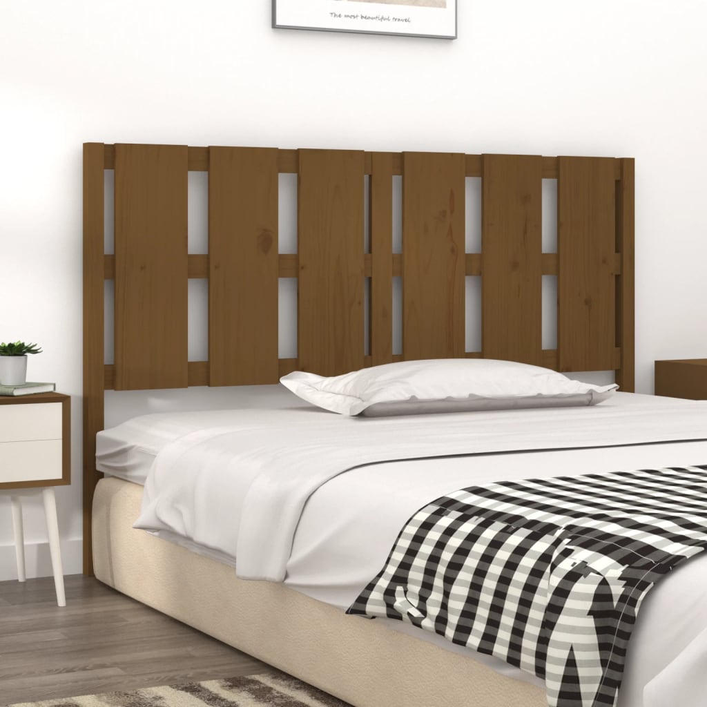 Bed headboard honey brown 155.5x4x100 cm solid pine wood