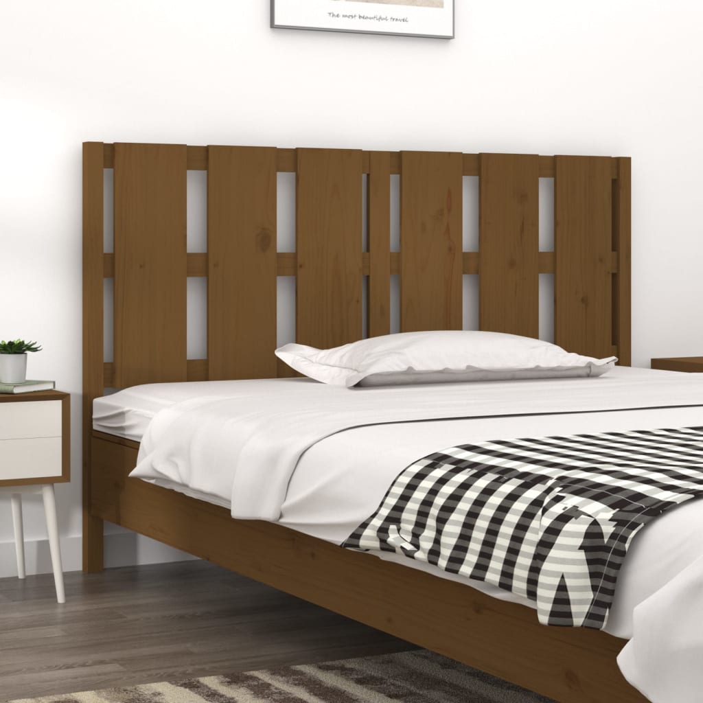 Bed headboard honey brown 155.5x4x100 cm solid pine wood
