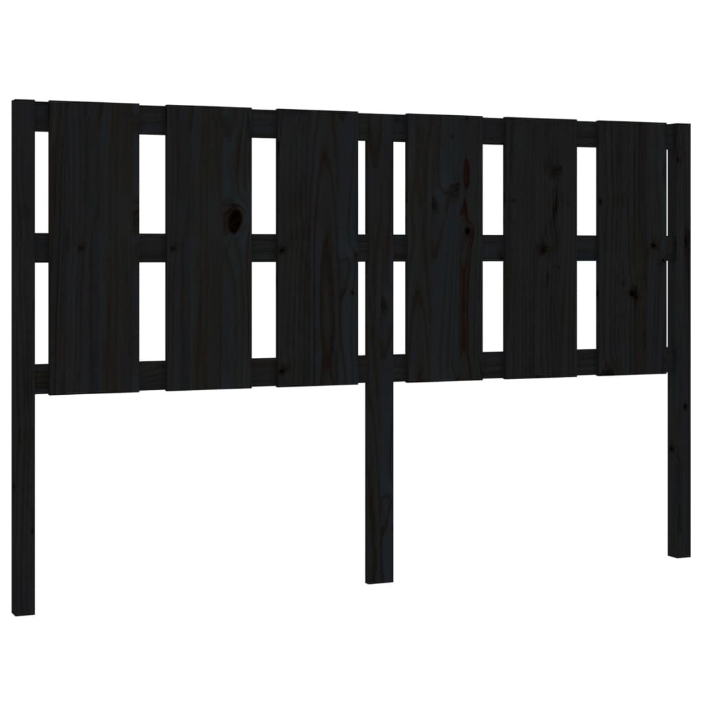 Bed Headboard Black 155.5x4x100 cm Solid Pine